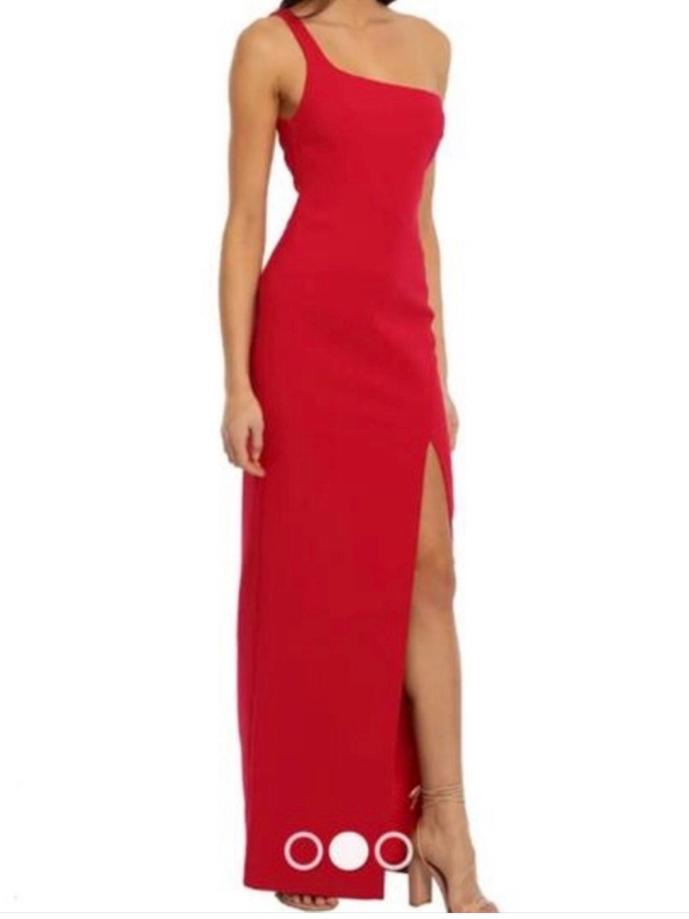 Likely One-Shoulder Red Evening Dress with Thigh Slit size 10 NWT
